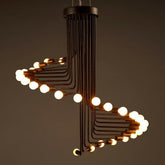 Sleek Spiral Pendant Lighting: Loft-Style Iron Ceiling Chandelier Fixture - Spiral Front Desk Pendant Lighting Loft Style Iron Ceiling Chandelier Light Fixture is a creative and modern lamp. It is perfect for home, office, res